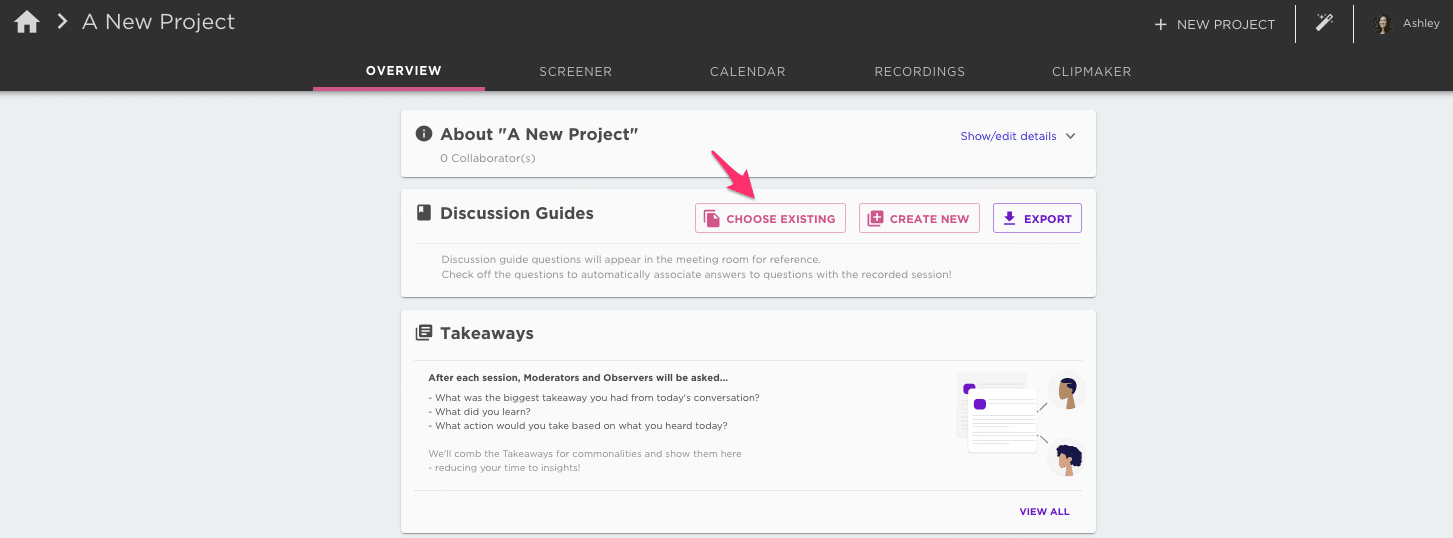 Discussion Guides Reuse a Previous Guide and Export Functionality