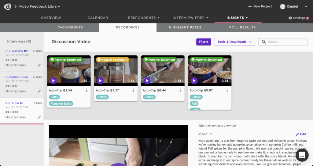 Auto Clip and Video Import Screenshot Automatically find specific tags and themes in uploaded videos.